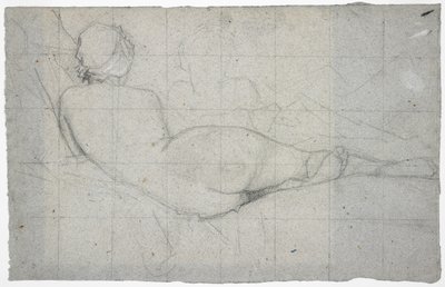 Desnudo Femenino Recostado y Estudio Parcial de una Segunda Figura Femenina, c.1855-60 de Thomas Couture